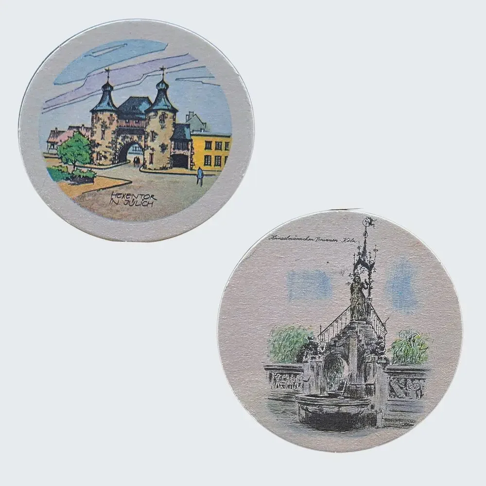 Reissdorf Kolsch German Beer Coasters Lot of 7 Regional Landmarks Mat Vintage